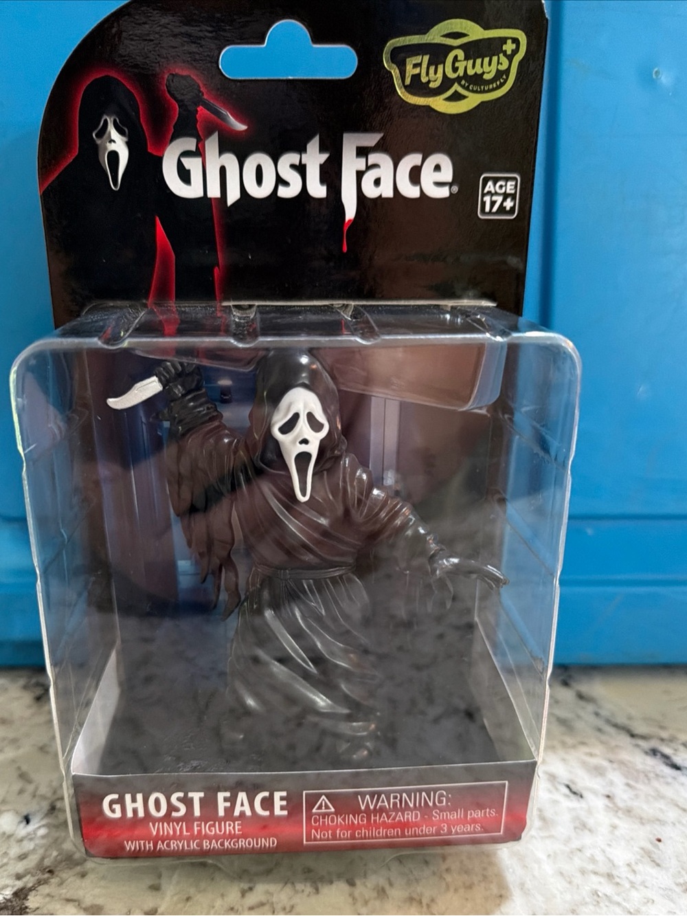 Fly Guys - Ghost Face Figure w/ Acrylic Backgroud  - Scream Horror